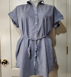 Roberta Freyman Striped Knee-Lenght Dress